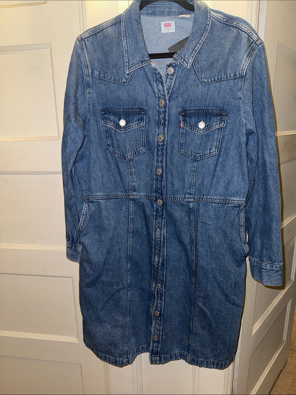 Levi's Blue Denim Button-Front Dress